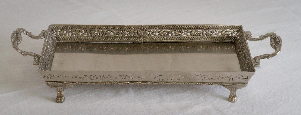 Gallery Tray with Handles - Pewter Plate