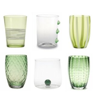 Zafferano Melting Pot Green Glasses Set of 6 by Frederico de Majo