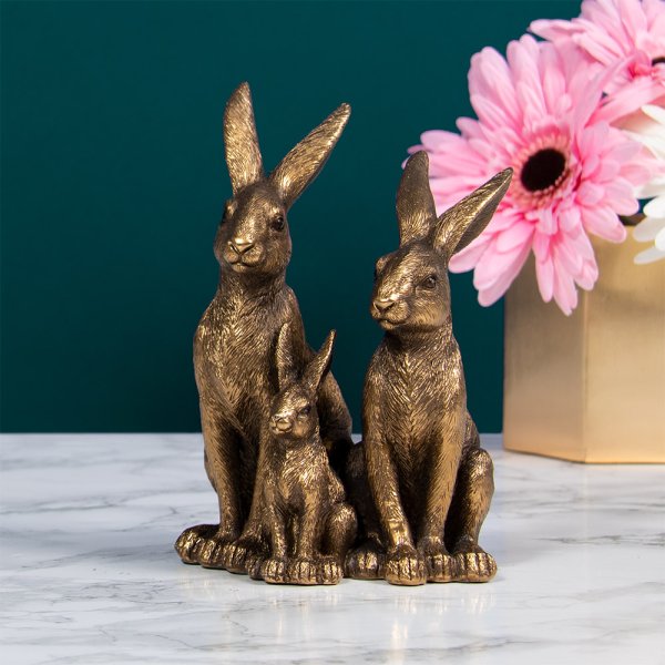 Bronze Hare Family