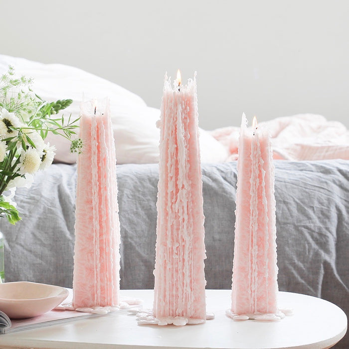 Peony Rose Icicle Candle Blush