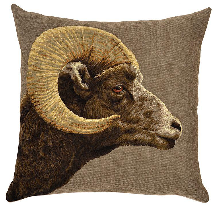 Argali Ram Cushion - Brown