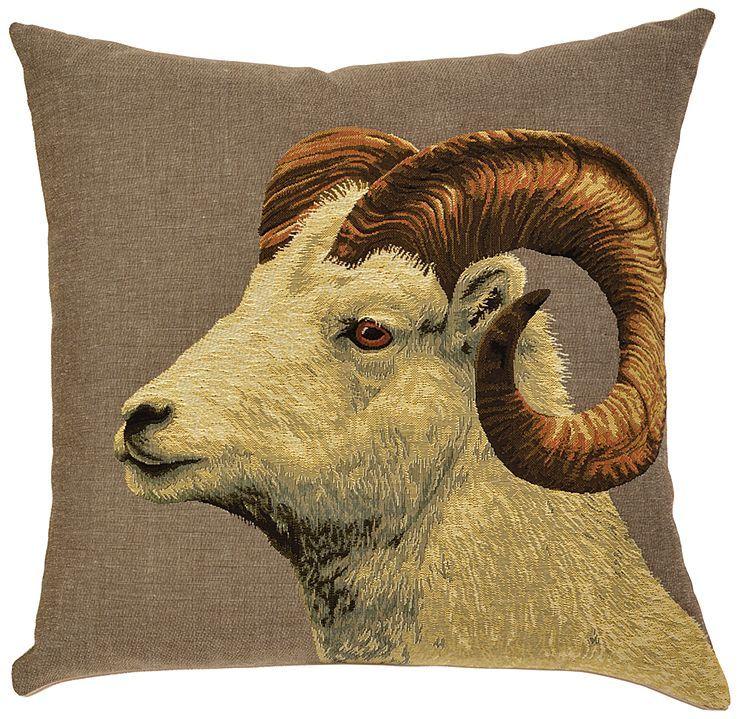 Argali Ram Cushion - White