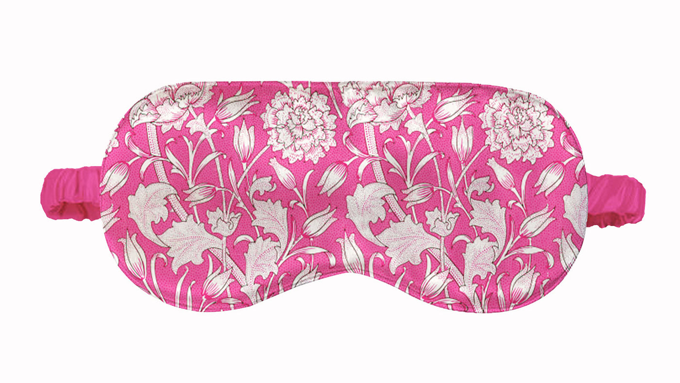 Lavender Scented William Morris Wild Tulip Satin Eye Mask