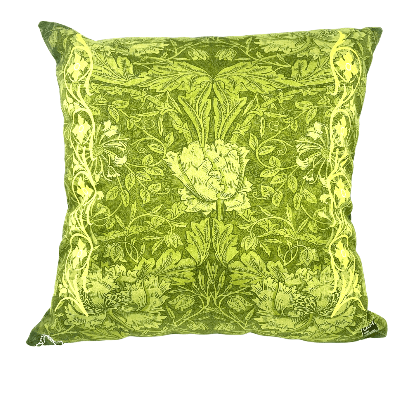 Velour Print Cushion Green Butterfly