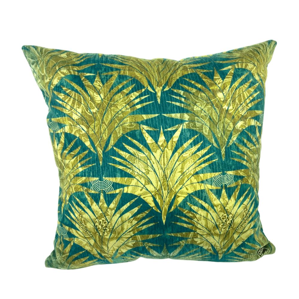 Velour Print Cushion Insect Palmettes