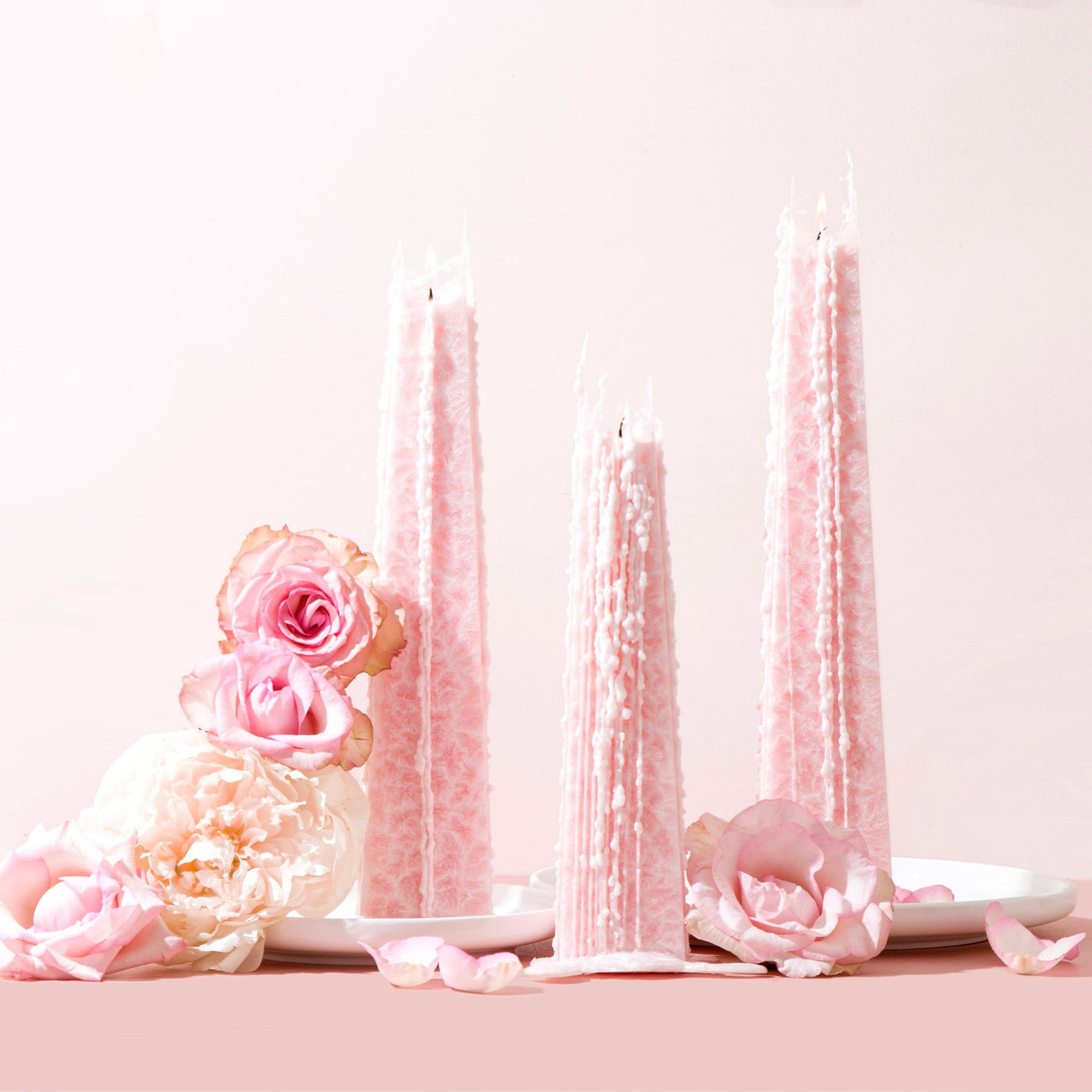 Peony Rose Icicle Candle Blush