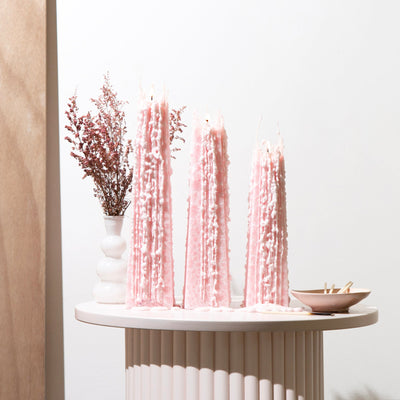 Peony Rose Icicle Candle Blush