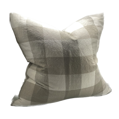 Linen Cushion - Milk Check 55 x 55