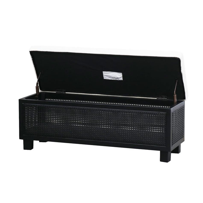 Black Rattan Blanket Box Cream Design