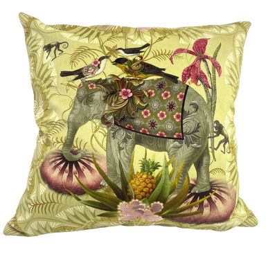 Velour Print Cushion Paradise Elephant