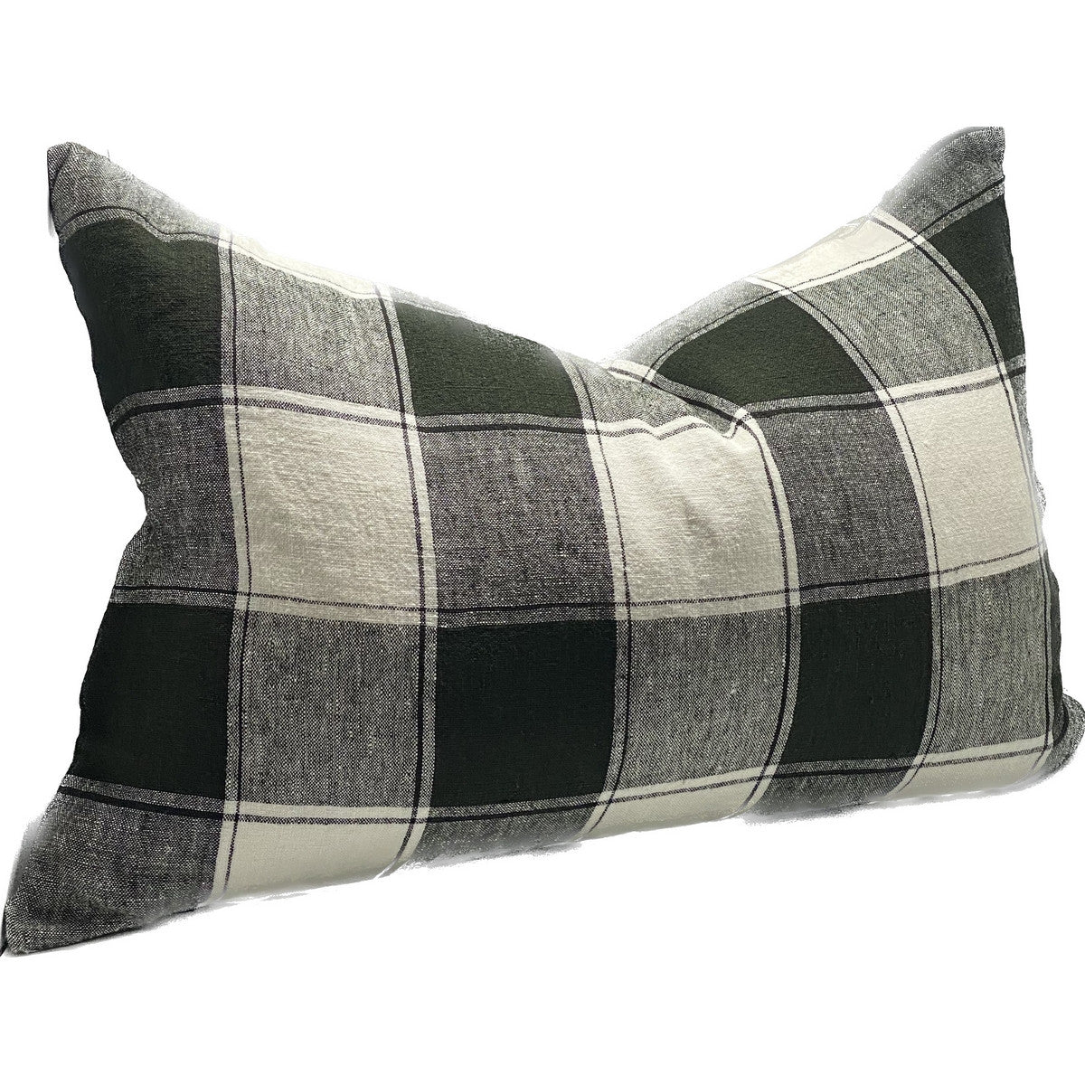 Linen Cushion-Black Check 60 x 40cm