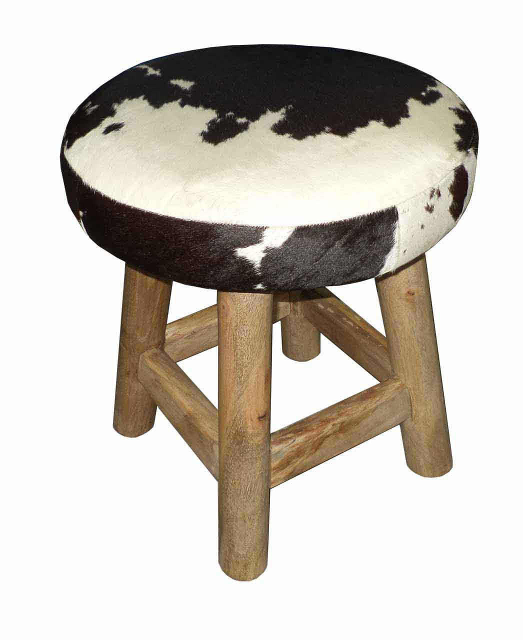 Jake Round Hide Black Stool