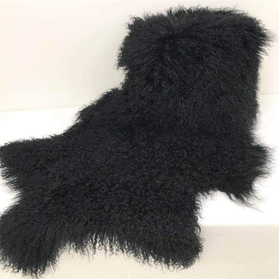 Tibetan Dble Lamb Rug - Black