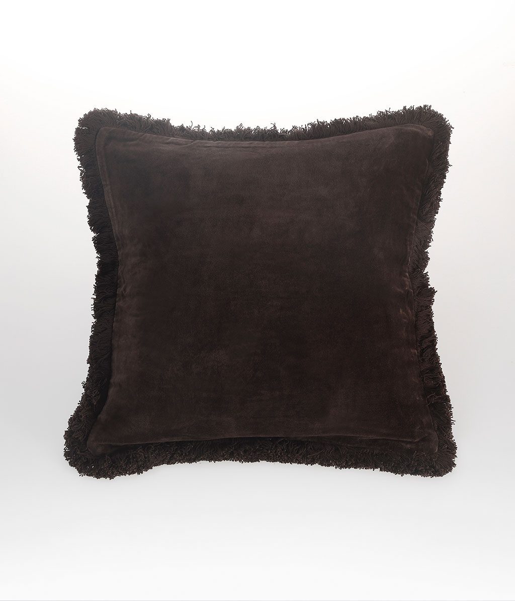 Sabel Cushion Coffee 50x50cm Face Cotton Velvet/Reverse Linen Cotton