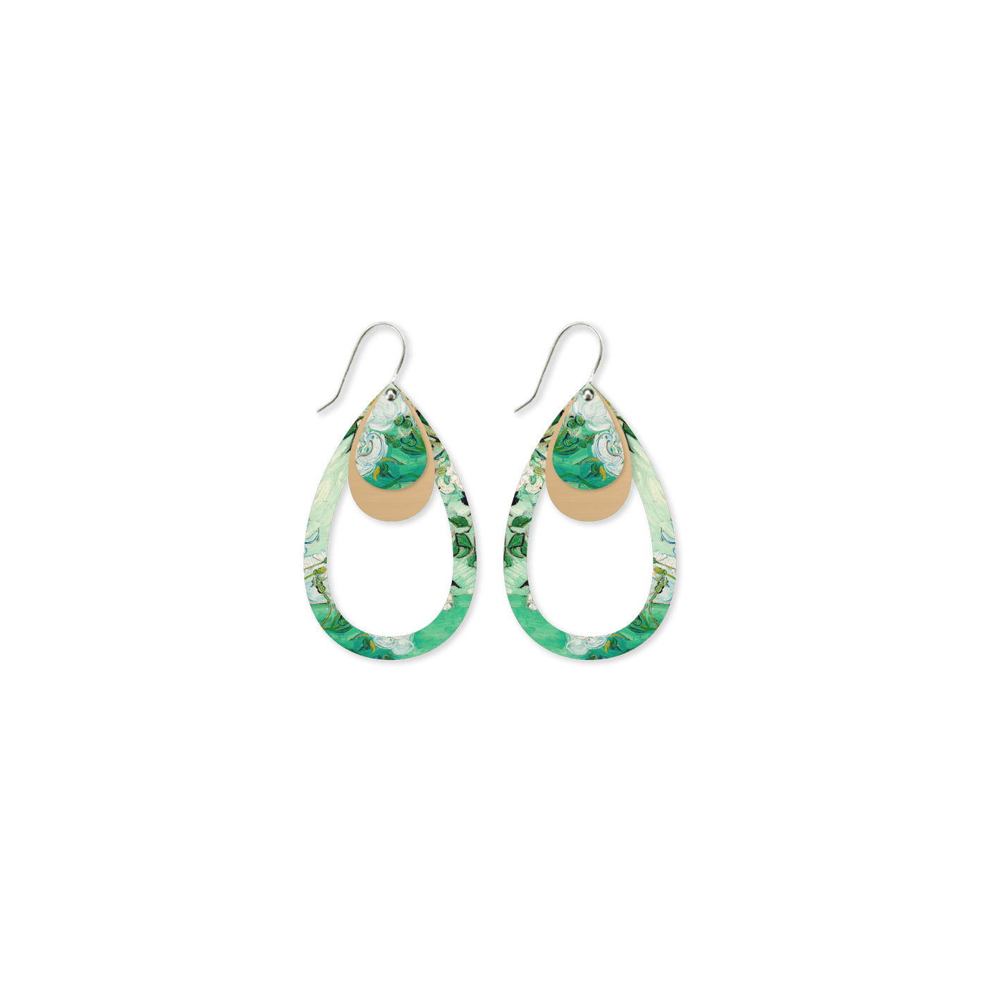 Moe Moe Van Gogh Layered Outline Tear Drop Earrings