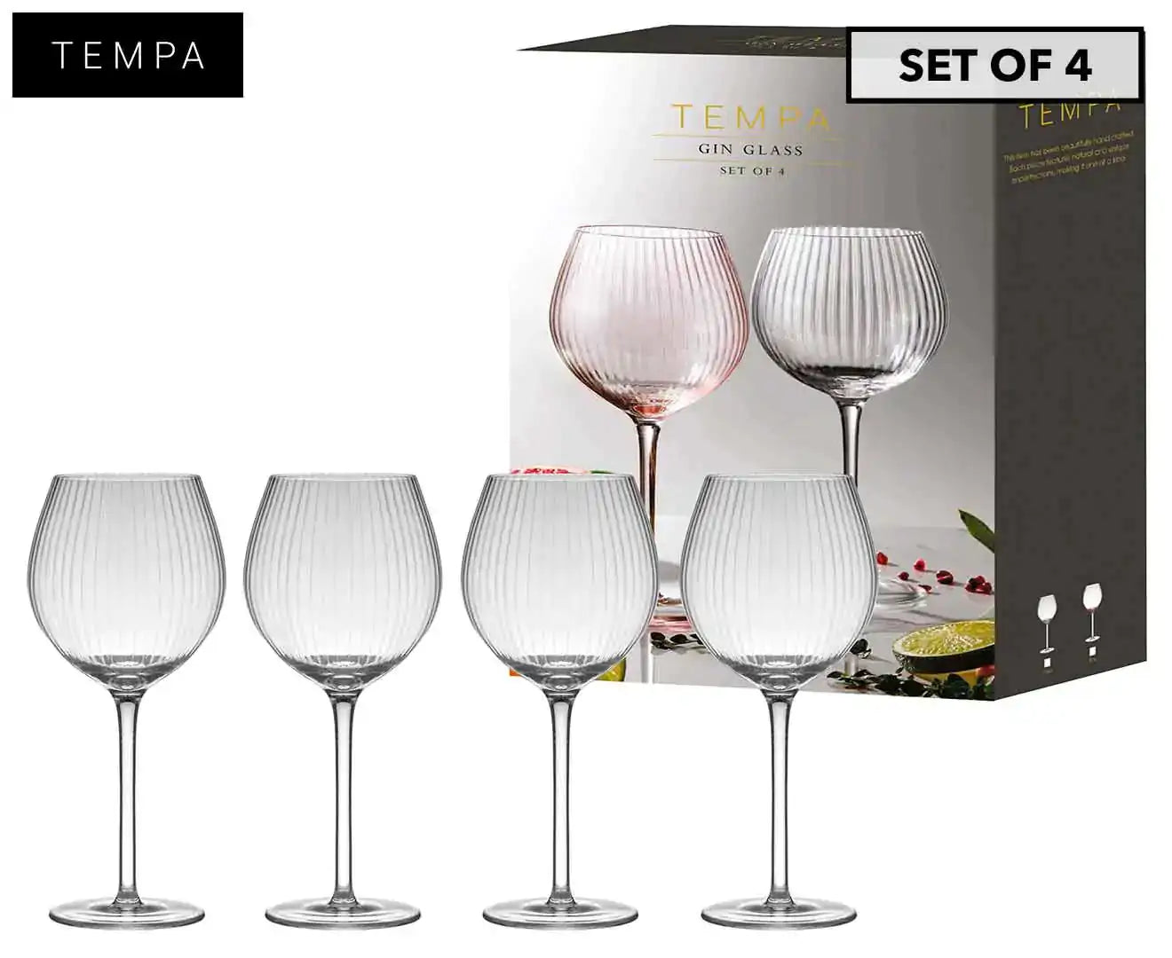 Esme Clear 4pk Gin Glass