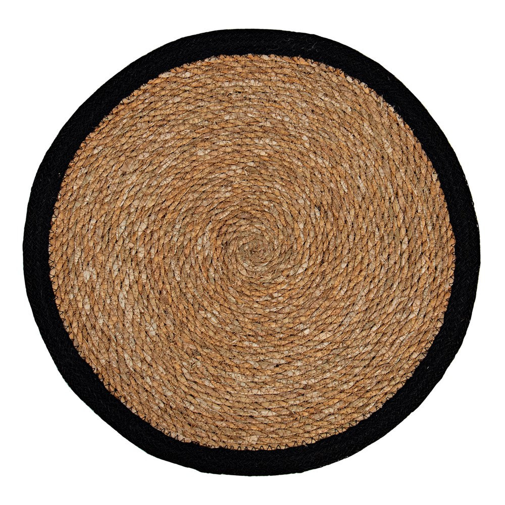 Jute Round Placemat - Black Border