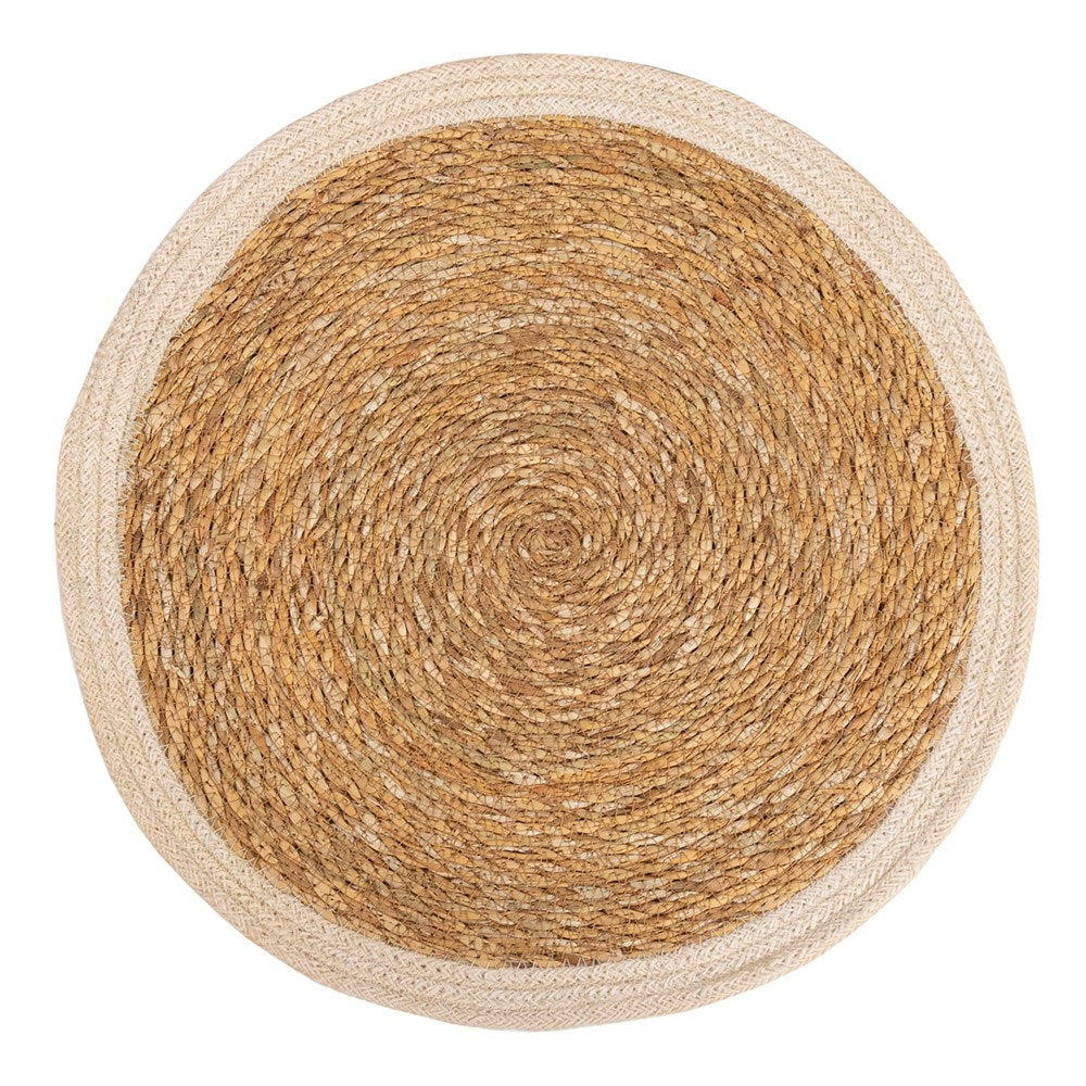 Jute Round Placemat - Cream Border