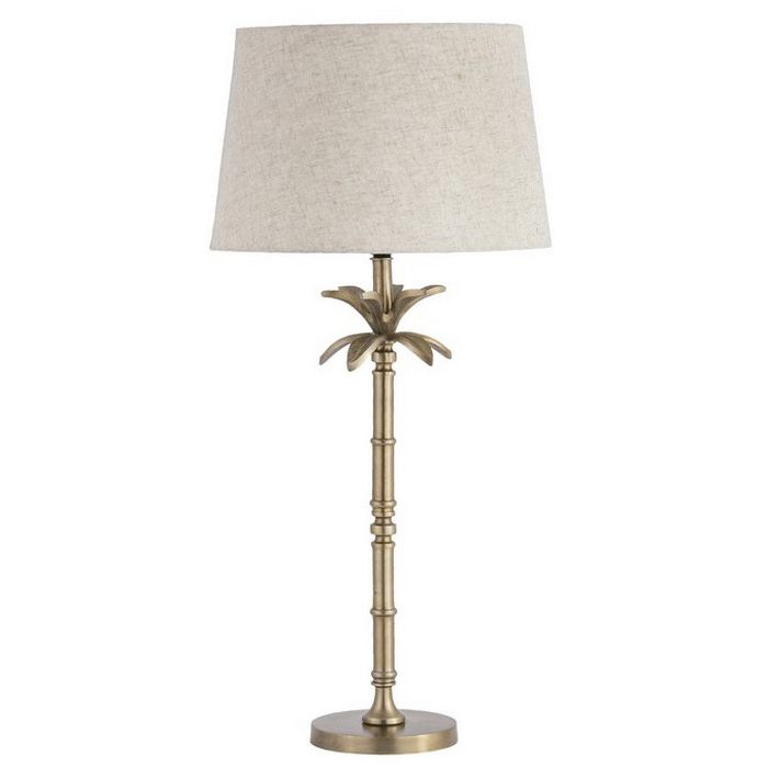 Brass Table Lamp With Linen Shade